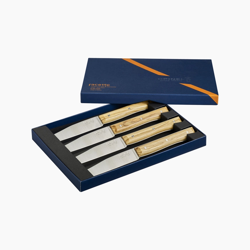 Coffret de 4 couteaux de table Facette - Olivier