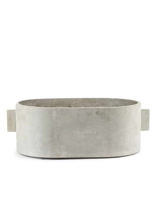 Flower Pot Oval L Grey