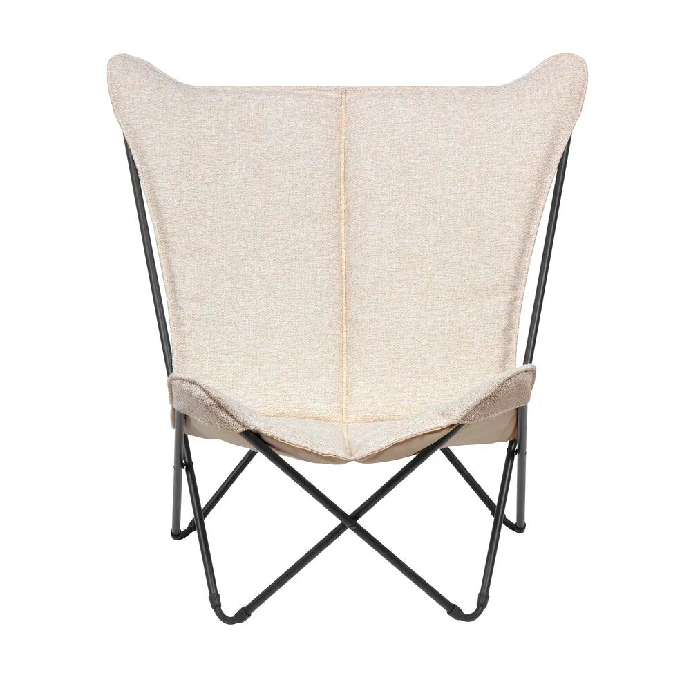 Fauteuil papillon matelassé grande largeur Sphinx - Beige Creme