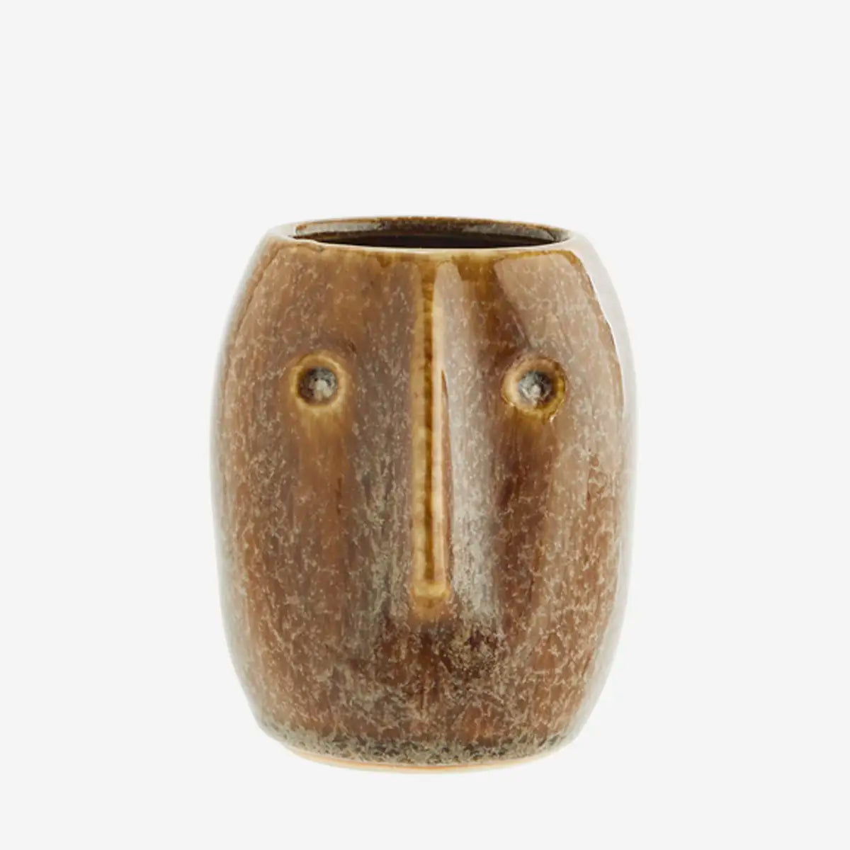 Petit vase visage - Brun