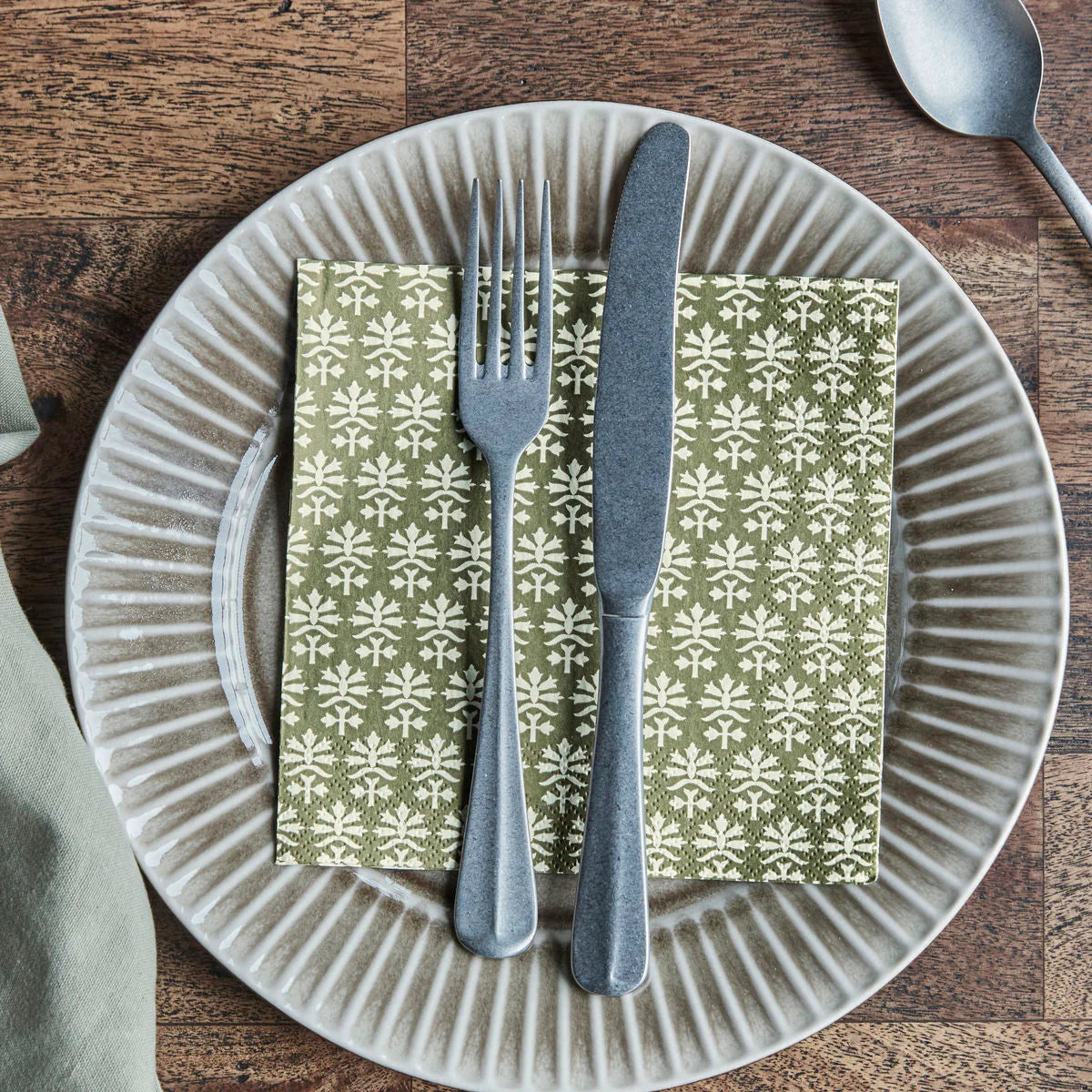 Serviettes de table en papier - Olive